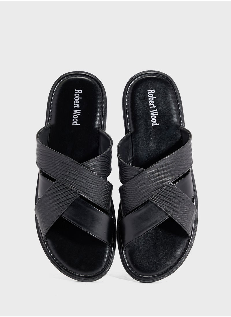 Robert Wood Cross Strap Sandals  - Image 4
