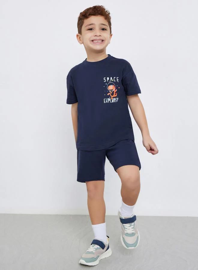 Styli Boys Graphic Print T-Shirt and Shorts Set
