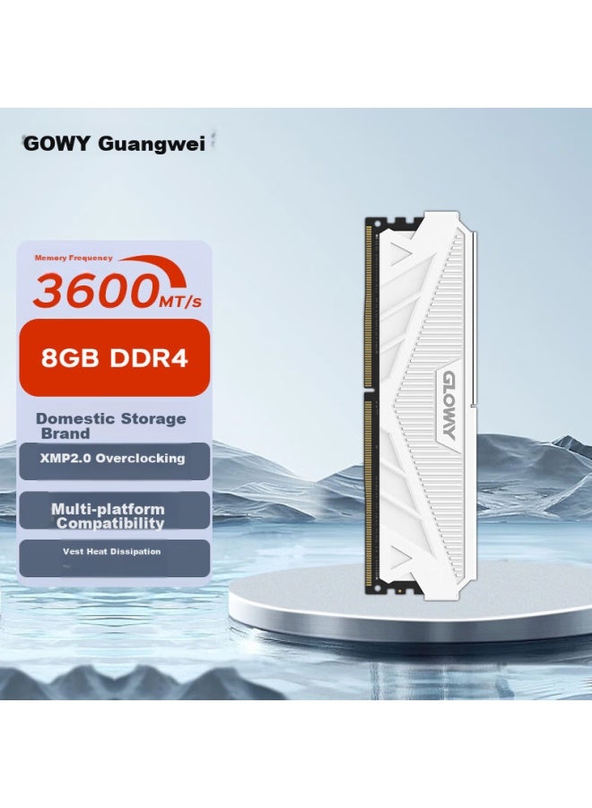 Gloway 8gb Ddr4 3600 Desktop Memory Module, Tianche, Heat Spreader, Premium Chips, Cl18, Moonlight White - Image 5