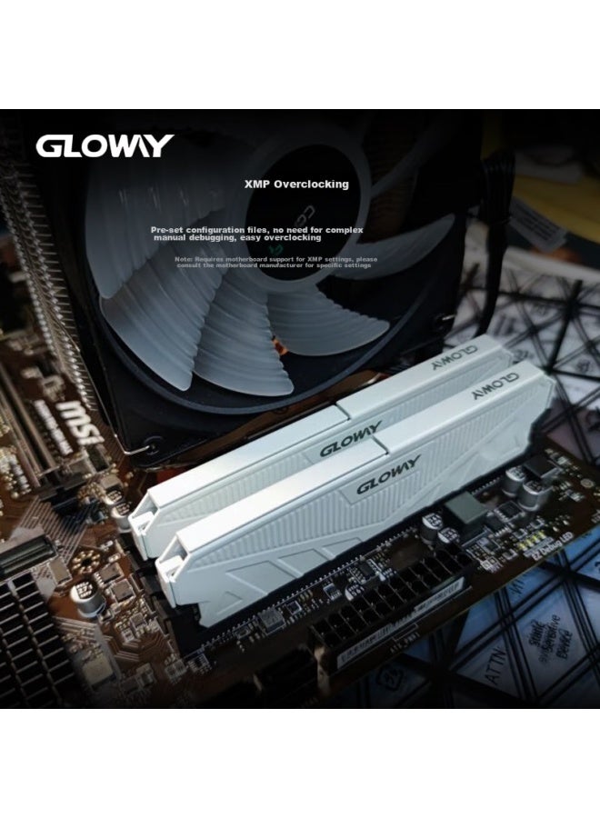 Gloway 8gb Ddr4 3600 Desktop Memory Module, Tianche, Heat Spreader, Premium Chips, Cl18, Moonlight White - Image 2