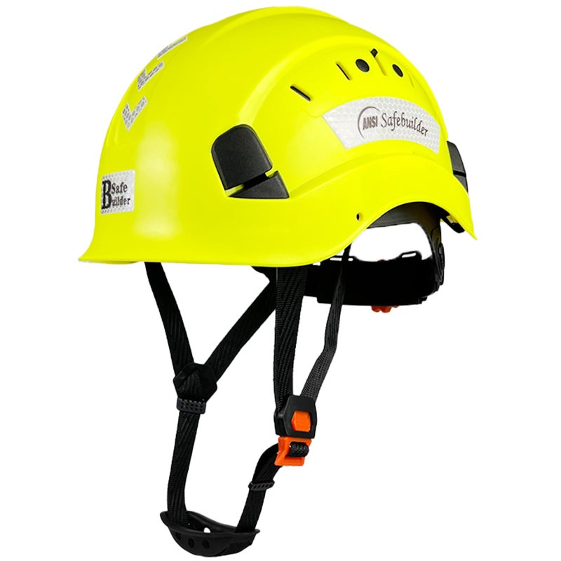 SAFEBUILDER Work Safety Hard Hat for Engineer Slotted Ventilated Construction Safety Helmet for Men Women Industrial Adjustable Ratchet 6Point Suspension ANSI Z89114 02Fluorescent Yellow Helmet - Image 2