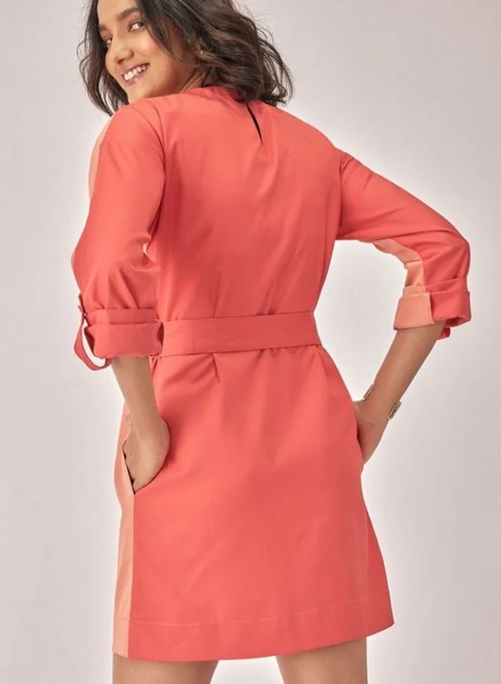 The Label Life Colorblock Belted Shift Dress