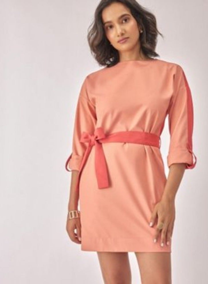 The Label Life Colorblock Belted Shift Dress - Image 1