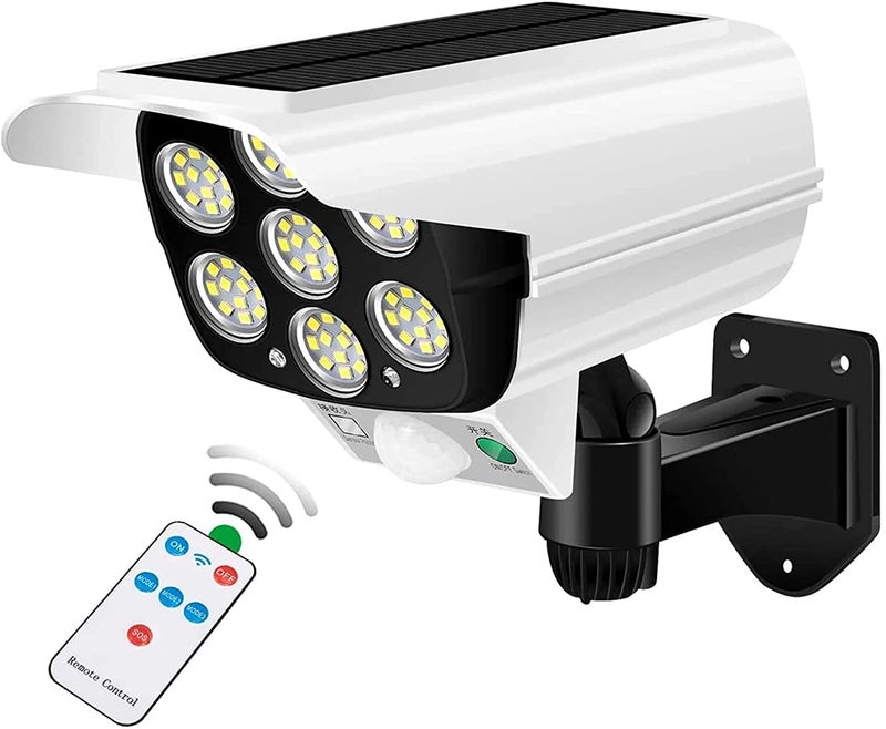 Solar Waterproof Wireless Flood Light With Remote Control Security Simulation Dummy Camera Wall Lamp