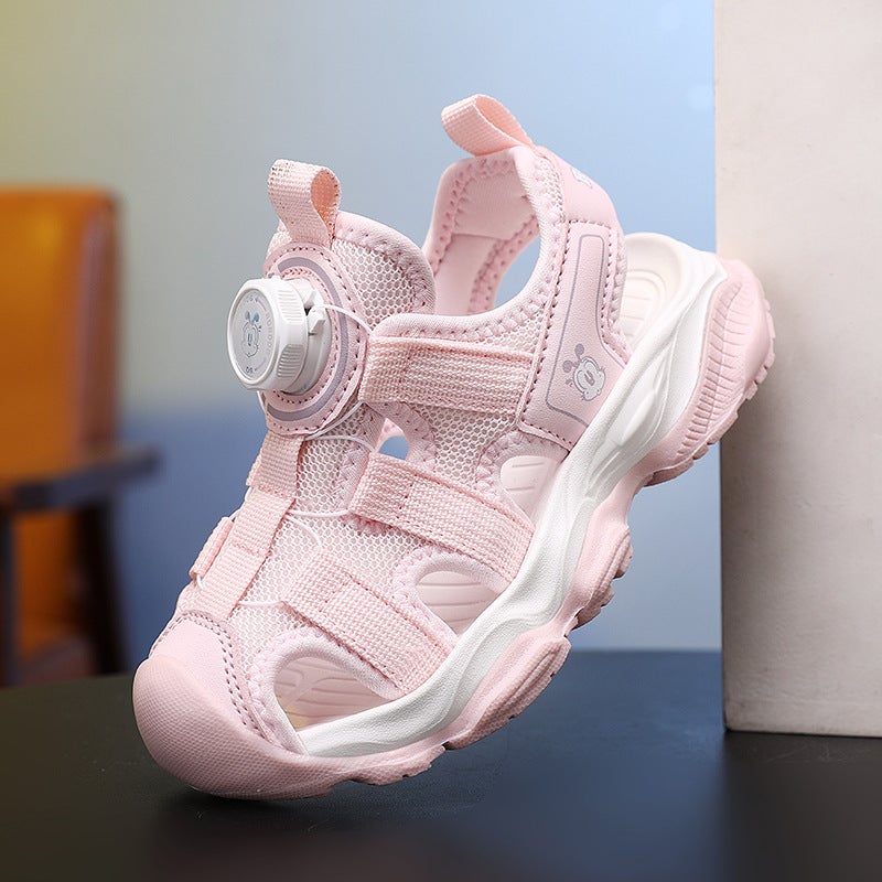 Jinjiang Boys And Girls Sandals Summer Non-Slip Soft Bottom Toe Breathable Beach Shoes For Middle And Large Children Boys And Girls Sports Sandals - Image 2