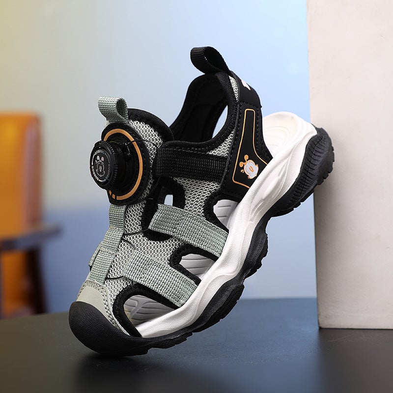 Jinjiang Boys And Girls Sandals Summer Non-Slip Soft Bottom Toe Breathable Beach Shoes For Middle And Large Children Boys And Girls Sports Sandals - Image 4