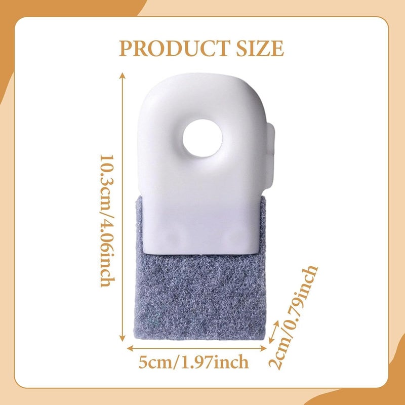 Portable Track Cleaner, Practical and Reusable, Household Window Slot Cleaning Brush, Window Cleaning Brush, White - Image 3