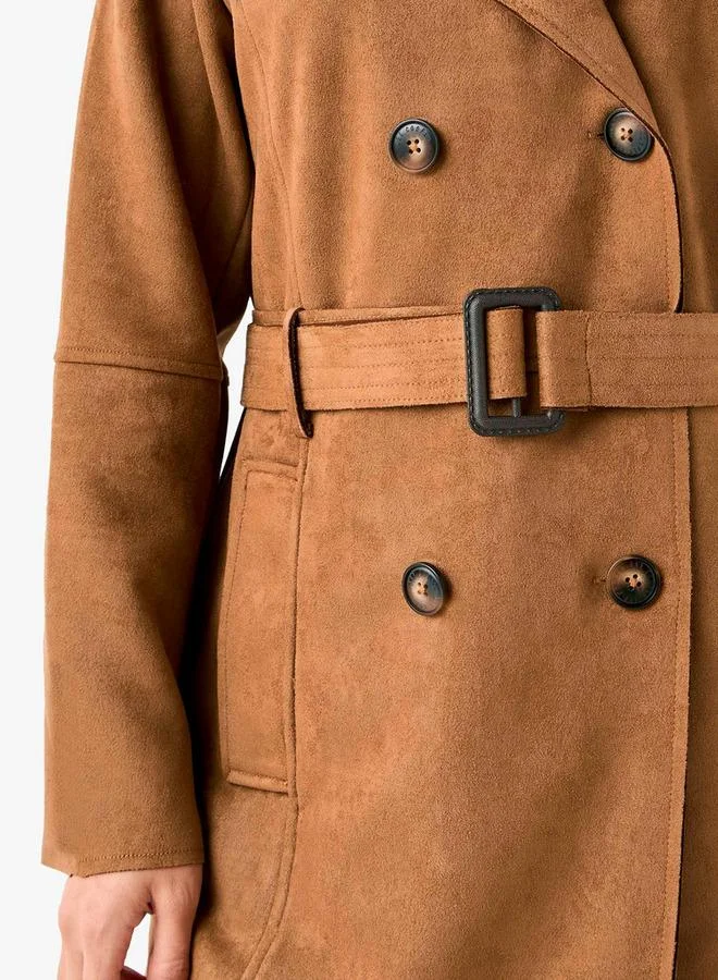 Lee Cooper Lee Cooper Regular Suede Trench Coat with Belt