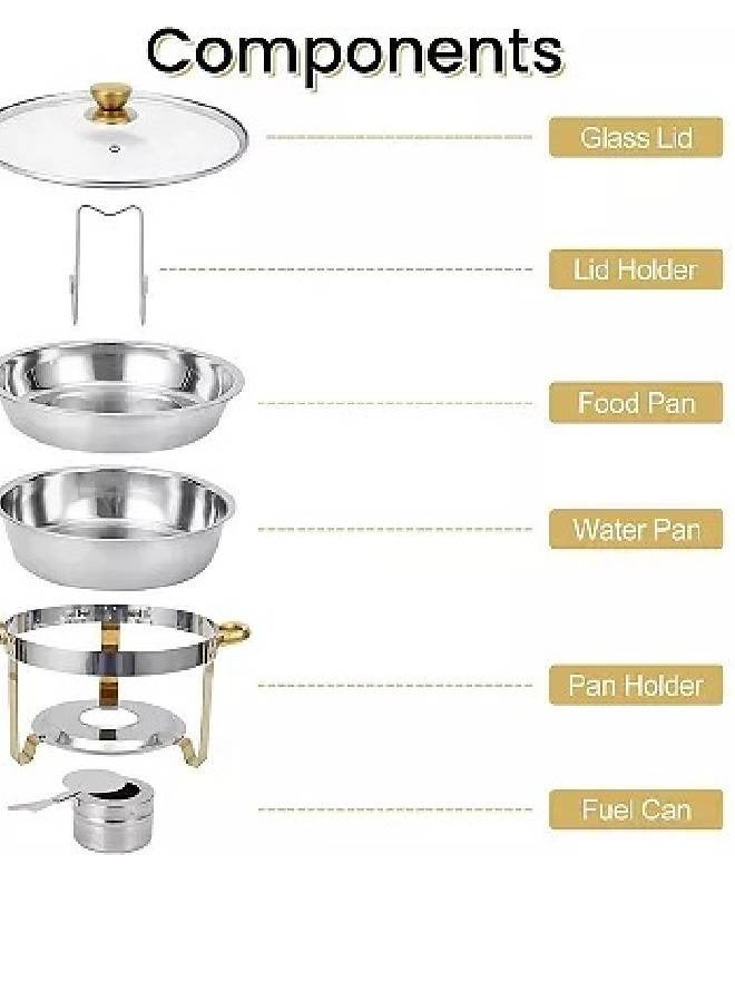 إن كي أكس وعاء ساخن أنيق مزدوج القسم من الفولاذ المقاوم للصدأ مع لمسات ذهبية وغطاء شفاف - Image 4