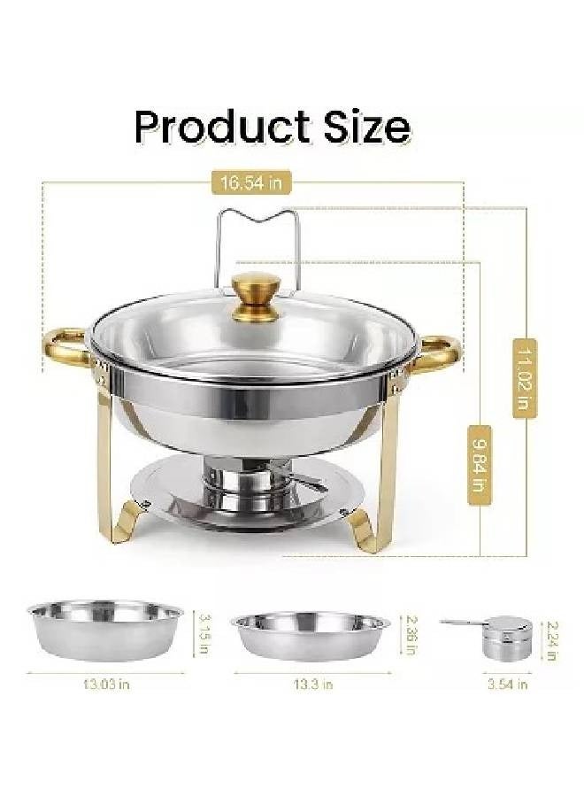 إن كي أكس وعاء ساخن أنيق مزدوج القسم من الفولاذ المقاوم للصدأ مع لمسات ذهبية وغطاء شفاف - Image 3