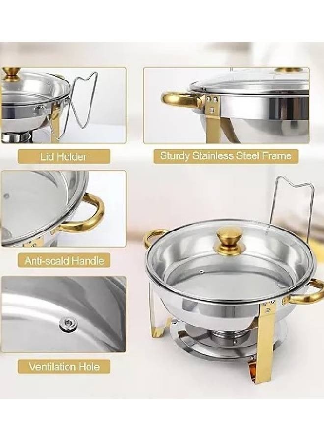 إن كي أكس وعاء ساخن أنيق مزدوج القسم من الفولاذ المقاوم للصدأ مع لمسات ذهبية وغطاء شفاف - Image 2