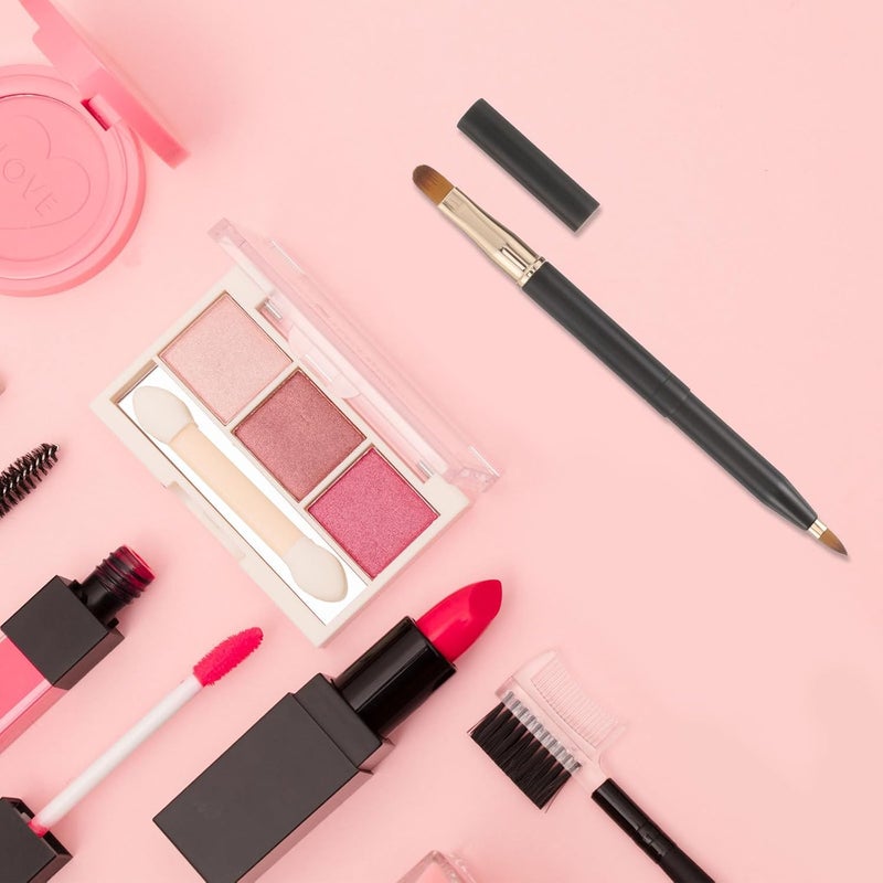 Retractable Dual-ended Lip Brush for Lipstick and Concealer Metal Small Makeup Brush with Cap Portable Lip Gloss Applicator Wand - Image 5