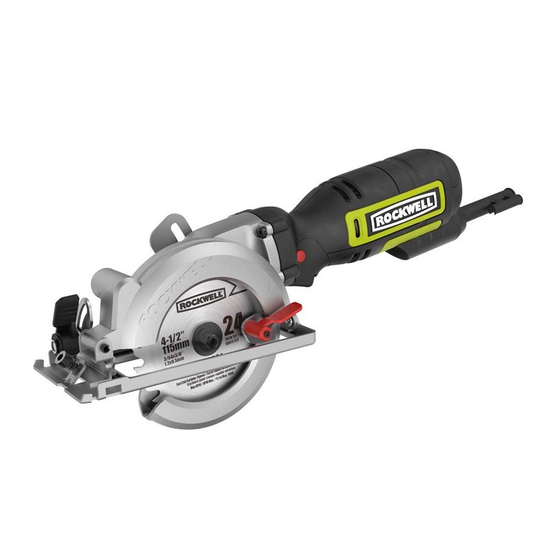 Rockwell منشار دائري مدمج Rockwell 4-1/2 بوصة، 5 أمبير، 3500 دورة في الدقيقة، مع منفذ غبار ومجموعة بدء التشغيل - RK3441K، أسود - Image 1