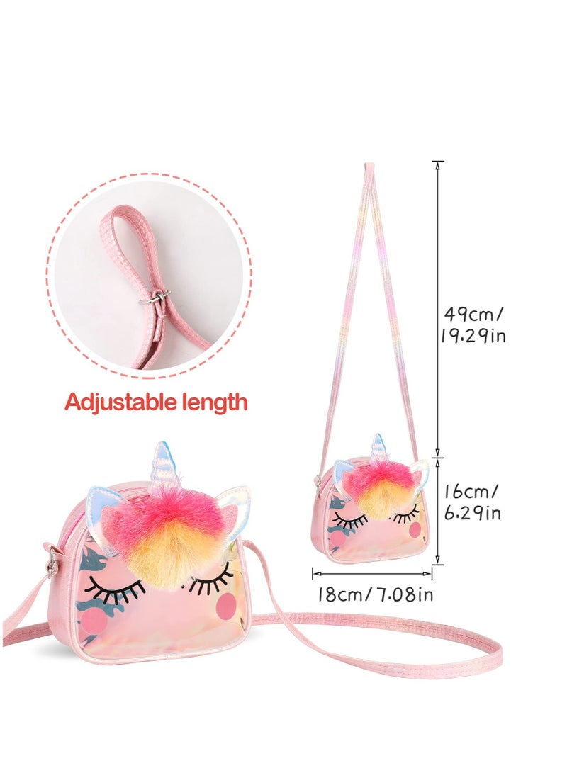 SYOSI Unicorn Crossbody Bag, Purse with Jewelry Set Little Girls, Unicorn Princess Necklace Bracelet Rings Earrings Handbag Accessories, Jewelry Party Favors Gift Dress Up - Image 3