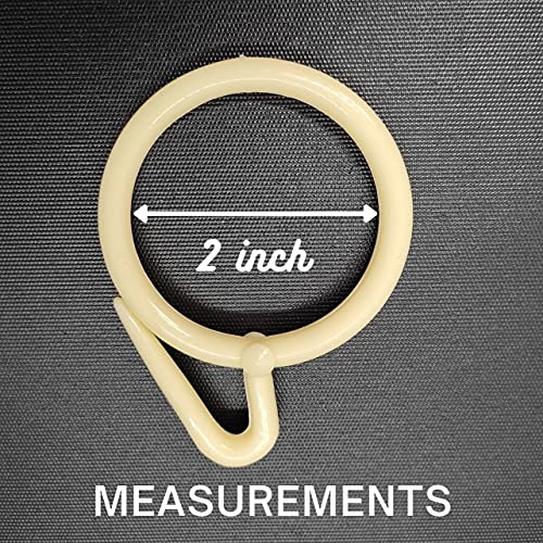 FAPBADRI Heavy Duty Large Curtain Rings Having 2 inch Inner Diameter, Colour Ivory, 20 Pieces - Image 2