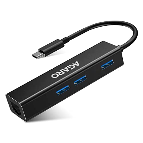 AGARO USB C to Ethernet Adapter, 4-in-1 RJ45 to USB C Thunderbolt 3/Type-C Gigabit Ethernet LAN Network Adapter - Image 1