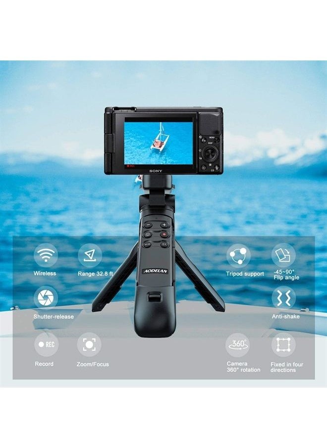 AODELAN - Wireless Shooting Grip Tripod with Remote Control for Vlogging, for Sony ZV-E10,ZV-1, a6100, a6400, a6600, a7 III, a7R III, a7R IV, a9, a9 II, Replace Sony GP-VPT2BT - Image 1