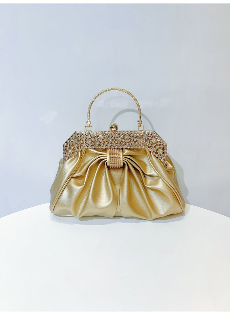 MAGNISHAN Luxury Rhinestone Evening Clutch Bag for Women, Elegant Party Handbag with Chain Strap - Image 1