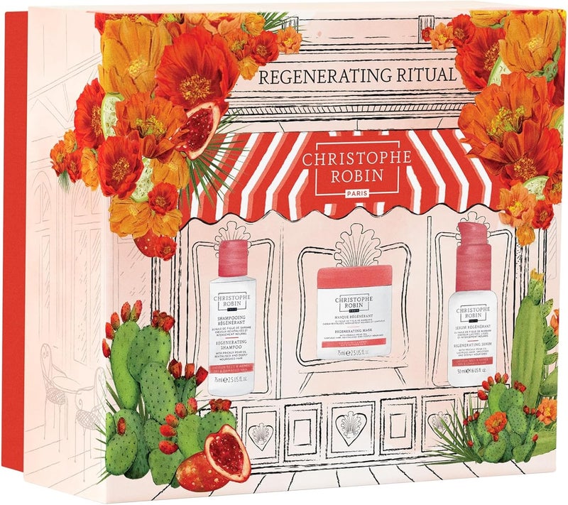 Christophe Robin Exceptional Regenerating Ritual Intensive Hair Repair Renewal Set Strengthens Restores Damaged Hair Boosts Shine Vitality