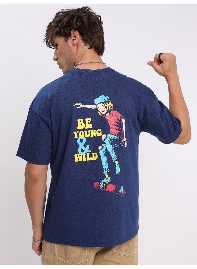 Beyoung Young And Wild Printed Oversized T-shirt for Men  - Image 2