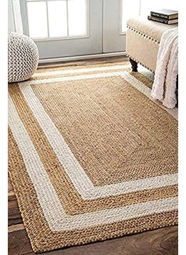 Urban Home Urban Home Handwoven Natural 5x8 feet Full Room Carpet Jute Braided Carpet Mats | Reversible Floor Covering Carpets Rug Mat | Anti Slip Backing Heavy Carpet Runner for Living Room Bedroom (5x8 feet)  - Image 1