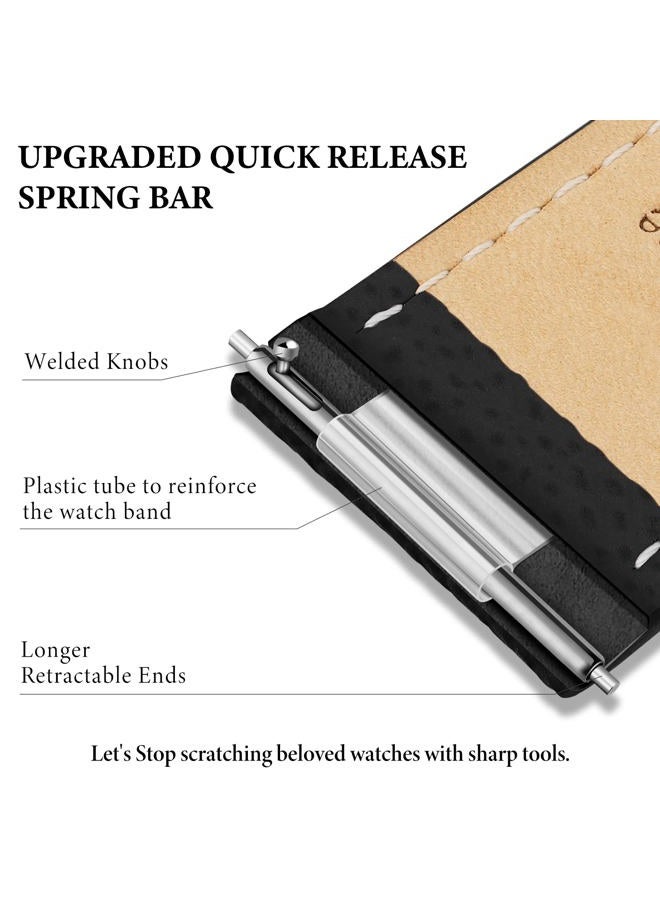 Ritche Christmas Gift Quick Release Brown Leather Watch Bands for Omega x Swatch Moonswatch for Men Women 20mm Watch Band Replacement Compatible with Samsung galaxy watch 4/5, White Elephant Gifts, - Image 3