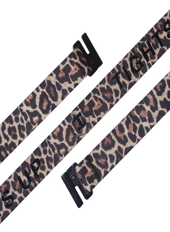 تايتس أب حزام خصر مطاطي غير مرئي قابل للتعديل من TIGHTS UP®، بإبزيم مسطح. حزام مطاطي للنساء والرجال - حزام خصر بنقشة جلد النمر - Image 3