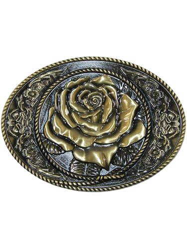 CTM Women's Western Rose Belt Buckle, Bronze - Image 4