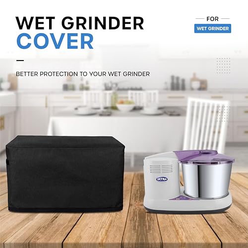 Crasome Dust Proof Water Resistant Kitchen Wet Grinder Cover for 2 Litre Table Top Ultra Perfect S | Ultra Perfect Plus - Black - Image 4