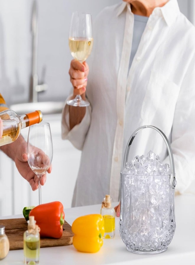 أموسفون دلو ثلج شفاف من أموسفن، مثالي لأيام الصيف، مع ملقط ومقبض، مناسب لحفلات الكوكتيل، أبعاده 5.11 × 4.72 × 4.72 بوصة. - Image 5