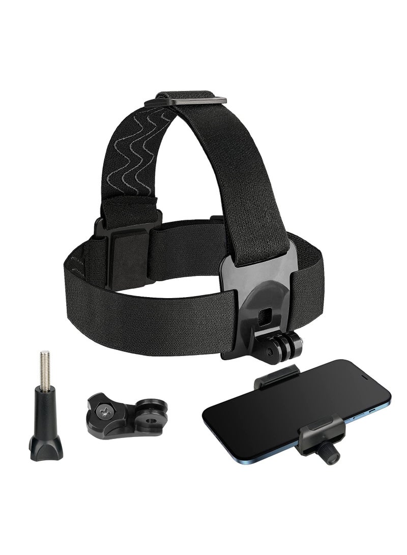 KASTWAVE Phone Head Mount, Head Mount Phone Holder, Outdoor Live Shooting Brachet Head Mount for iPhone, Action Camera - Image 1