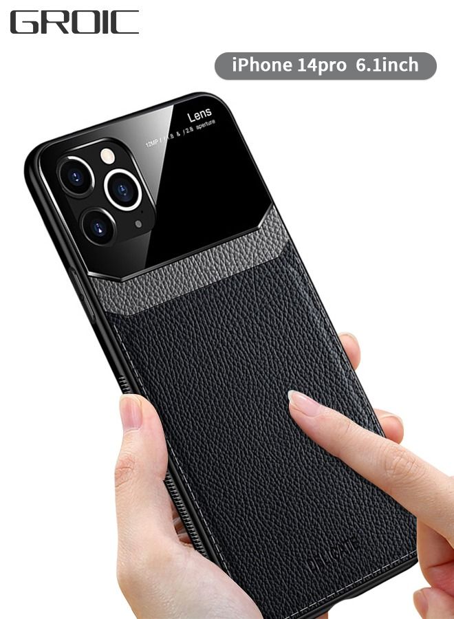 GROIC IPhone 14 Pro Case 6.1 Inch, Luxury Leather Case, Back Cover, Tempered Glass Anti-Slip, Anti-Fingerprint, Shockproof Protector Cover - Image 1