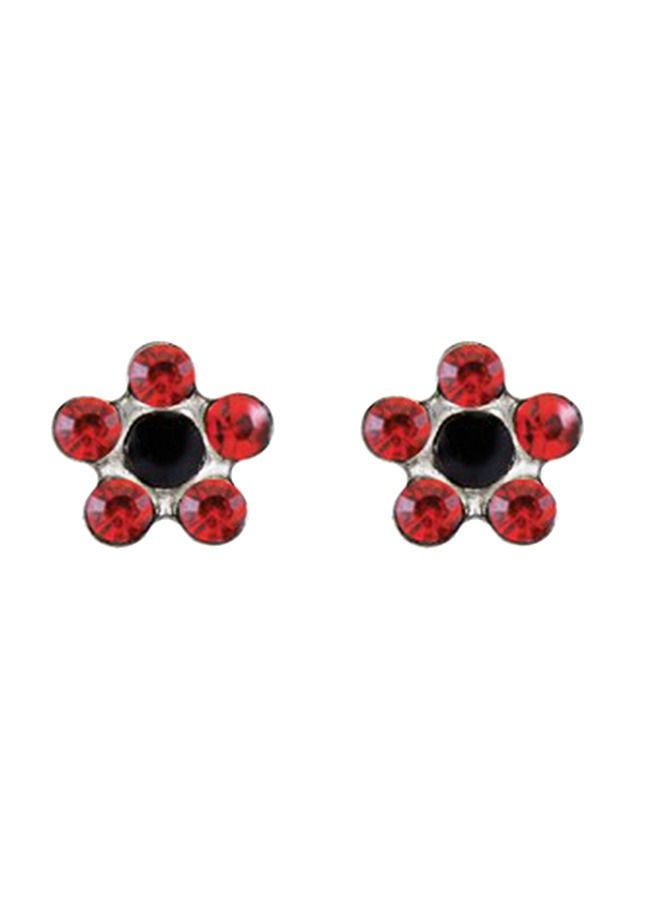 Studex Daisy July Ruby Jet Allergy-Free Stainless Steel Ear Studs - Image 1