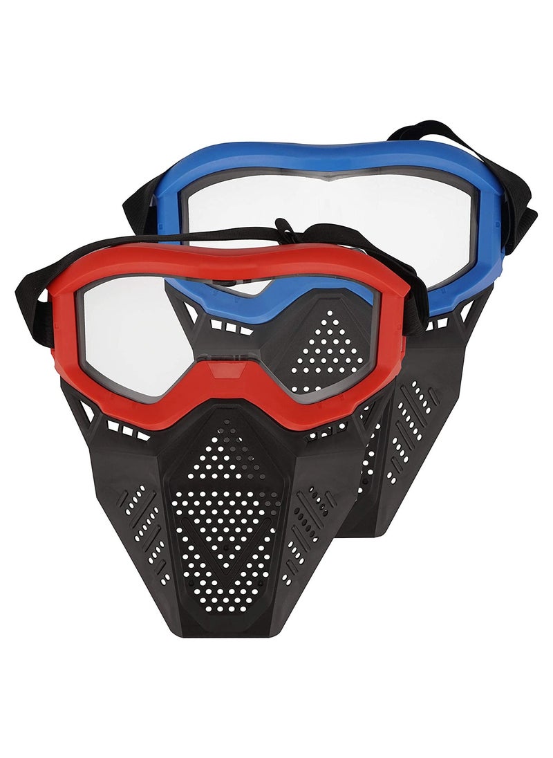 KASTWAVE - Tactical Mask with Goggles, Full Mask Protect Eyes Compatible with Nerf Rival, Apollo, Zeus, Khaos, Atlas, Artemis Blasters Rival Mask, for Kids CS Airsoft Shooting Game, 2 PCS - Image 1