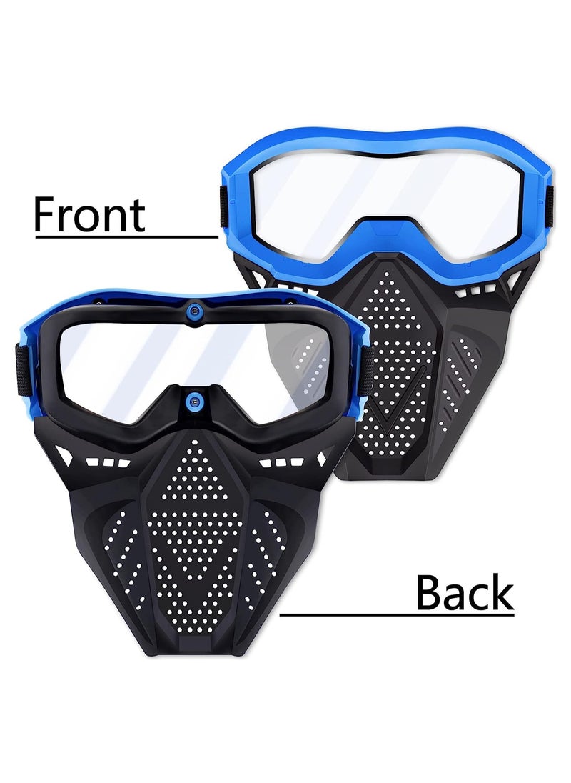 KASTWAVE - Tactical Mask with Goggles, Full Mask Protect Eyes Compatible with Nerf Rival, Apollo, Zeus, Khaos, Atlas, Artemis Blasters Rival Mask, for Kids CS Airsoft Shooting Game, 2 PCS - Image 1