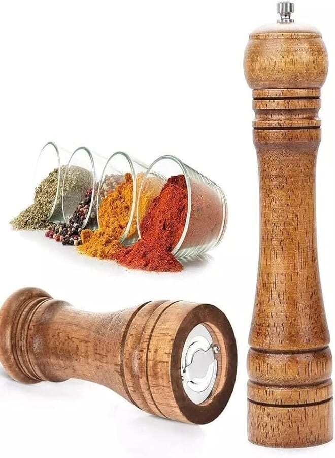 Hardwood Hardwood Pepper and Spice Mill Hand Grinder Brown Wood