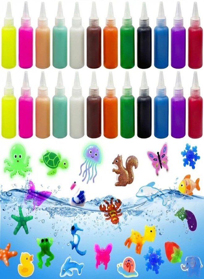 RANGRANGMANJIA Magic Water Elf Toy Kit Refill & DIY Slime Squishy Making Kit for Kids,STEM Arts & Crafts Family Activity,Indoor Rainy Day & Holiday Fun(24 Bottles:12 Colors) - Image 1