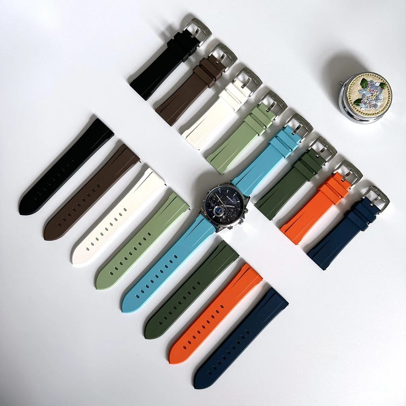 Bluejw Selected Universal FKM Rubber Watch Strap – 20mm & 22mm Replacement Vulcanized Fluoroelastomer Band for Diver GMT and Sports Watches, Easy to Replace the Watch Strap - Image 3