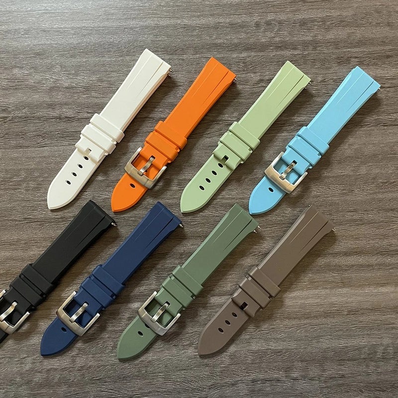 Bluejw Selected Universal FKM Rubber Watch Strap – 20mm & 22mm Replacement Vulcanized Fluoroelastomer Band for Diver GMT and Sports Watches, Easy to Replace the Watch Strap - Image 2