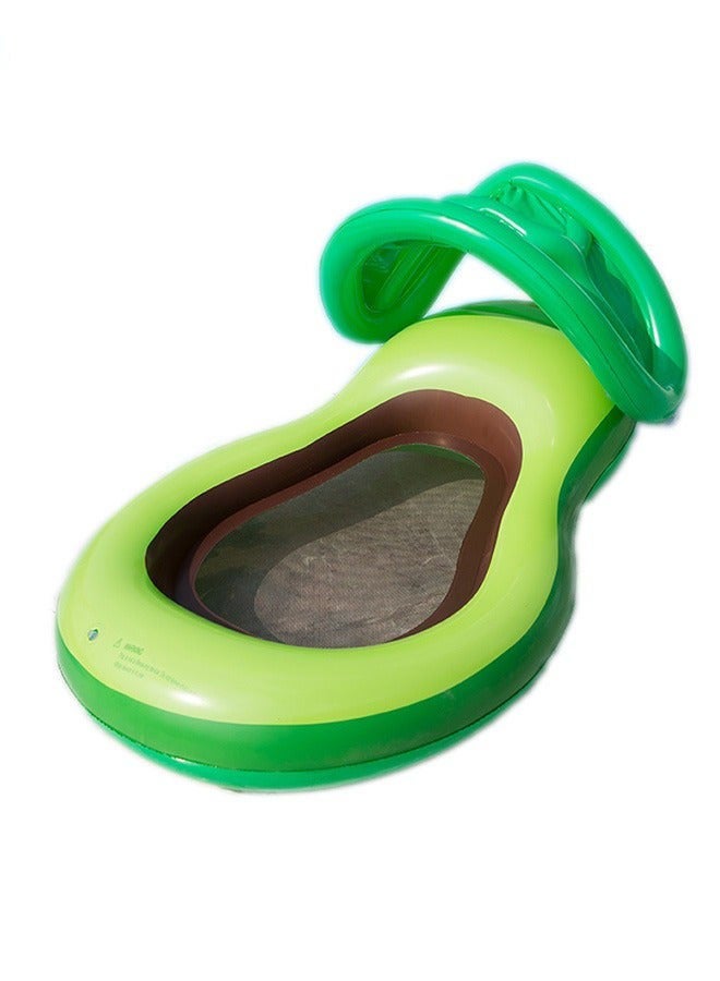 DURKU Unique Avocado Shape Swimming Float for Adults and Kids, Inflatable Pool Float with Mesh Bottom and Sun Canopy, Durable Pool Floating Bed, Fun Water Toys for Summer Pools, Beaches, Parties, and Wate - Image 2