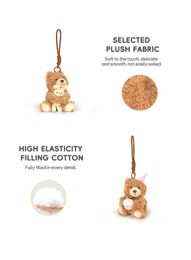 Beyond Bear Plush Puppets, Rabbit and the Bear Plush Doll for Kids, Plush Pendant Gift for Girls (Brown)  - Image 3