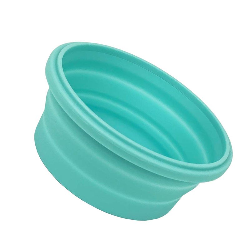 CARTINTS Small Collapsible Bowl Silicone Food Storage Containers Collapsible Camping Bowl for Travel Camping Hiking with Airtight Plastic Lids and 2Pack Silicone Dish Sponges- Blue  350ml - Image 2