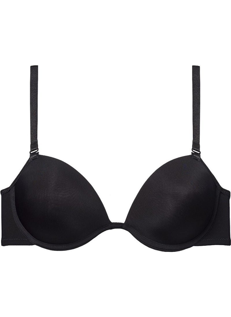 Magic Form 2069 Mid-Cleavage Plain Fabric Juicy Bra - Black  - Image 2