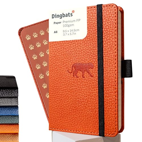 Dingbats* Notebooks Dingbats* - Wildlife A6 Grid Pocket Notebook - PU Leather Hardcover Small Journal for Work, Travel - Pocket, Elastic Closure, Pen Holder, Bookmark - Image 1