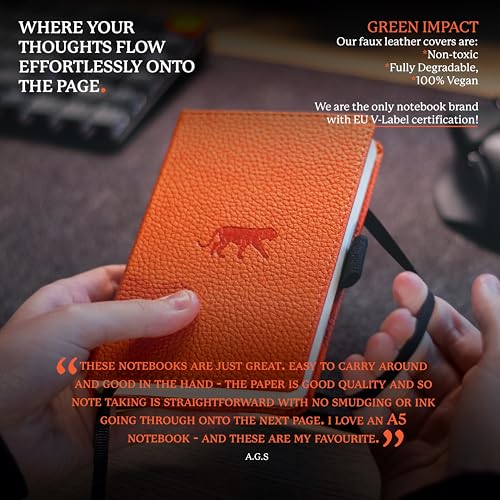 Dingbats* Notebooks Dingbats* - Wildlife A6 Grid Pocket Notebook - PU Leather Hardcover Small Journal for Work, Travel - Pocket, Elastic Closure, Pen Holder, Bookmark - Image 4