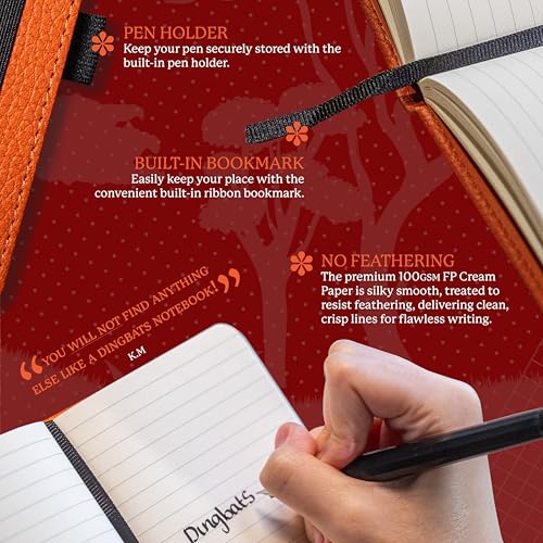 Dingbats* Notebooks Dingbats* - Wildlife A6 Grid Pocket Notebook - PU Leather Hardcover Small Journal for Work, Travel - Pocket, Elastic Closure, Pen Holder, Bookmark - Image 3