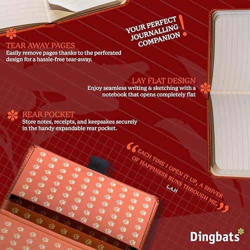 Dingbats* Notebooks Dingbats* - Wildlife A6 Grid Pocket Notebook - PU Leather Hardcover Small Journal for Work, Travel - Pocket, Elastic Closure, Pen Holder, Bookmark - Image 5