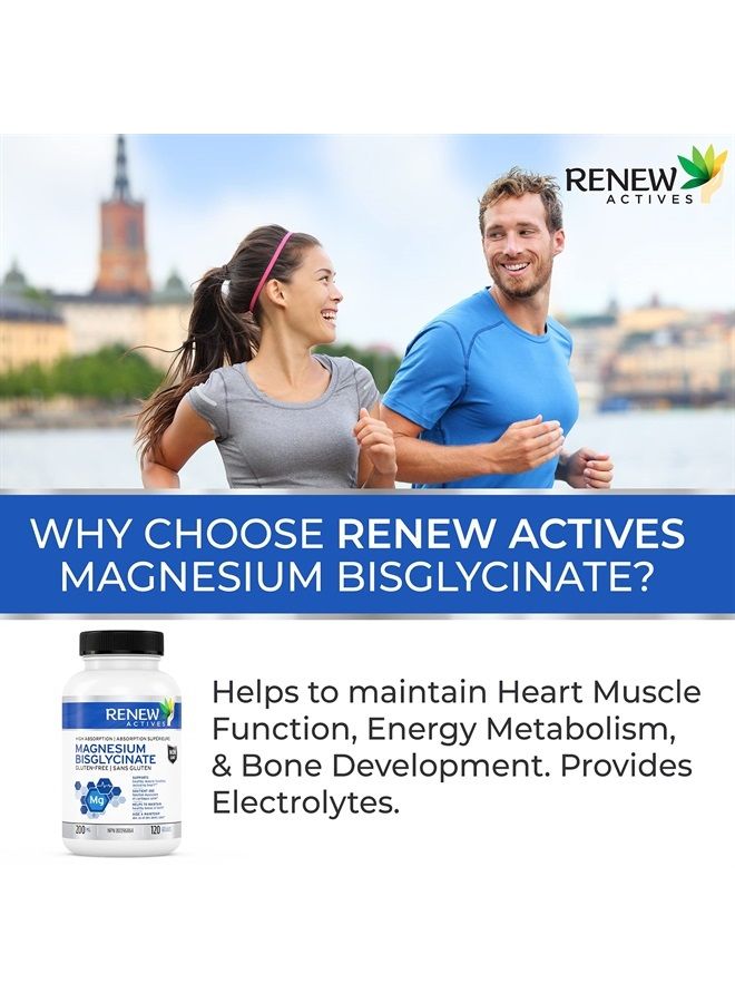 Renew Actives Magnesium Bisglycinate Supplement 120 Capsules - Image 4