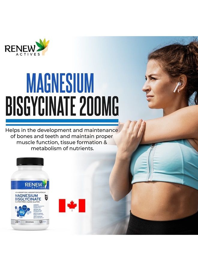 Renew Actives Magnesium Bisglycinate Supplement 120 Capsules - Image 5
