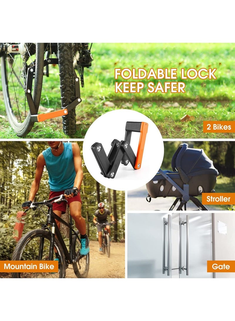 Y&D Compact Folding Bike Lock with 3 Keys, 2.06 Ft Anti Theft Security Bicycle Locks, Super Strong Foldable Lock, Chain Bracket for Electric Bikes, Scooters - Image 3
